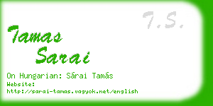 tamas sarai business card